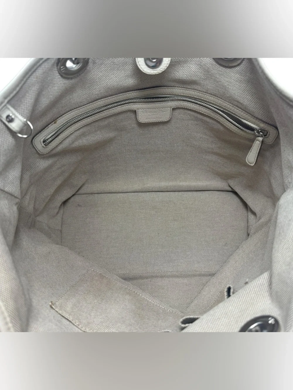 ✨🛍️ Christian Dior Cream & Beige Coated Canvas Cannage Print Cherie Tote - Picture 5 of 8